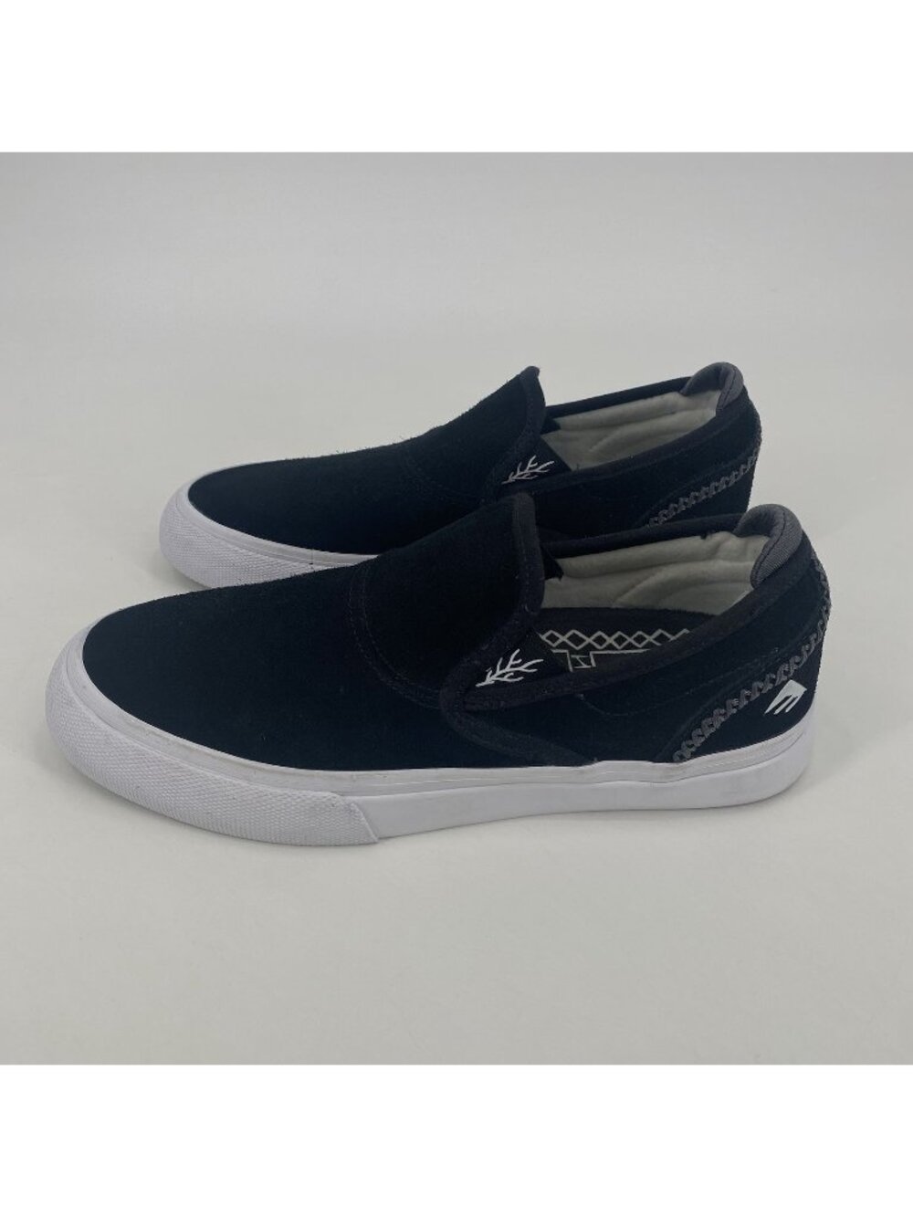 Emerica Wino G6 Slip-On Mens 7 / Women’s 8.5 Black Suede Sneakers Shoes